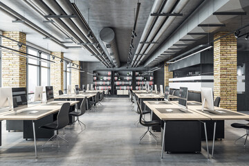 Contemporary loft style office interior