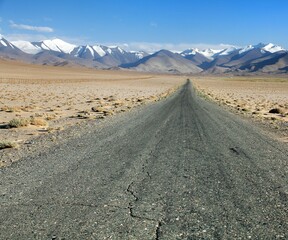 Pamir highway near Karakul lake Pamir mountains