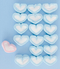 Blue marshmallow background