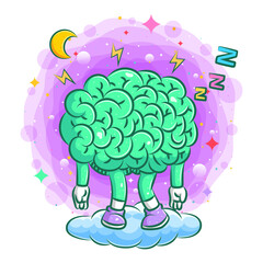 Stress brain illustration under the pressure