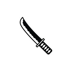 Samurai sword icon vector