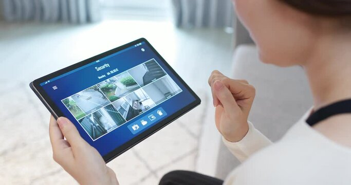 security camera system on tablet