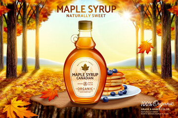Canadian maple syrup ad - obrazy, fototapety, plakaty