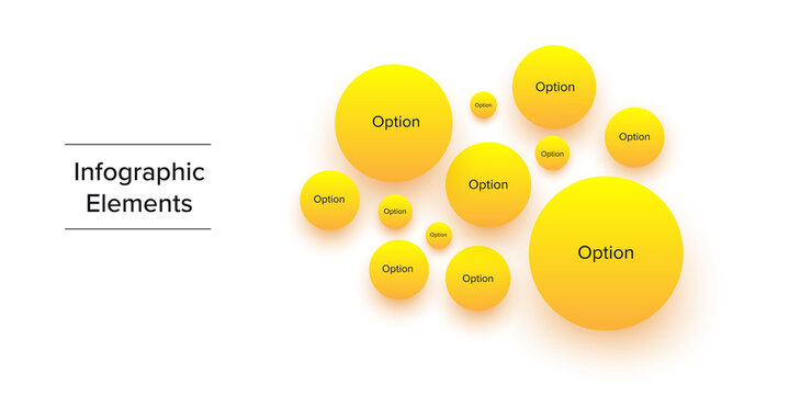 Business word cloud chart infographics with step circles. Circular corporate workflow graphic elements. Company flowchart presentation slide template. Vector info graphic design.