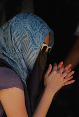 woman in dress with veil