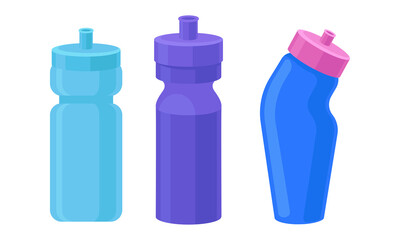 Water Bottle as Container for Holding Liquids for Consumption Vector Set