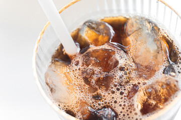 iced americano and ice cube in a Cup