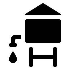 
A tank for storing water, water tank icon 
