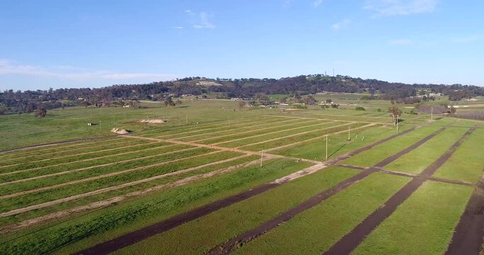 Bathurst Mt Panorama Farms And Green Fields Around Car Racing Circle Track 4k.
