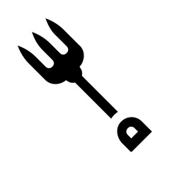 Garden fork and garden rake as gardening tools