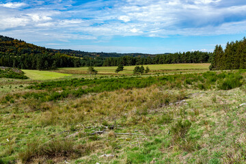 Paysage de la Haute-Ard&egrave;che sur le plateau du Lignon en France