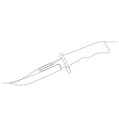vector, isolated, continuous line drawing knife