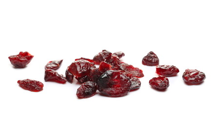 Dried cranberries isolated on white background