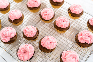 Chocolate raspberry cupcakes