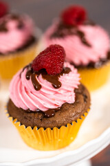 Chocolate raspberry cupcakes