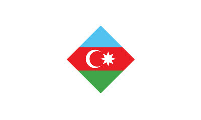 Azerbaijan flag diamond vector illustration