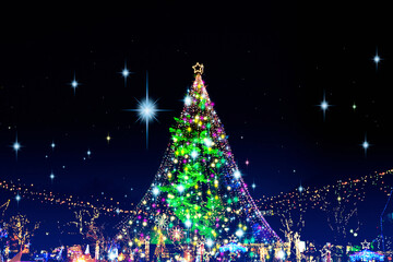 クリスマスツリーと星