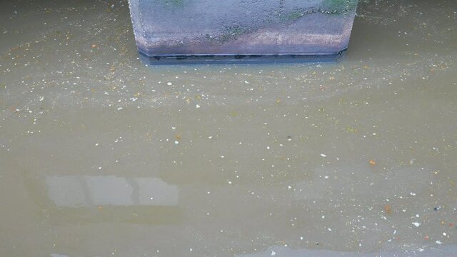 Wastewater from channelsand households after first stage of mechanical cleaning and filtration. Waste water treatment plant.
