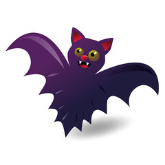 Vector illustration of the black flying bat