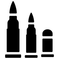 
Bullets set to shoot by gun 
