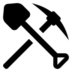 

Pickaxe and sledgehammer  together depicting ,mining tools 
