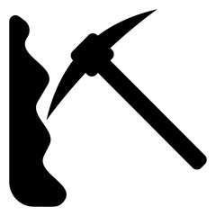

Pickaxe and sledgehammer  together depicting ,mining tools 
