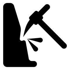 

Pickaxe and sledgehammer  together depicting ,mining tools 
