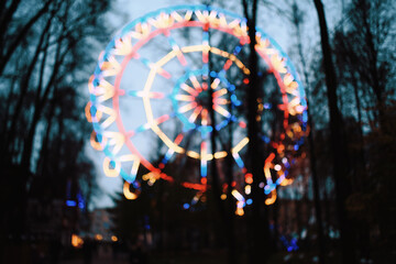 ferris wheel in the city bokeh