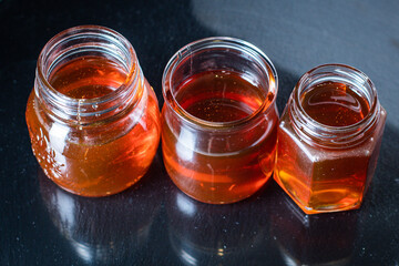 fresh honey sweet treat pour or cook dessert meal on the table tasty serving size top view copy space for text food background rustic