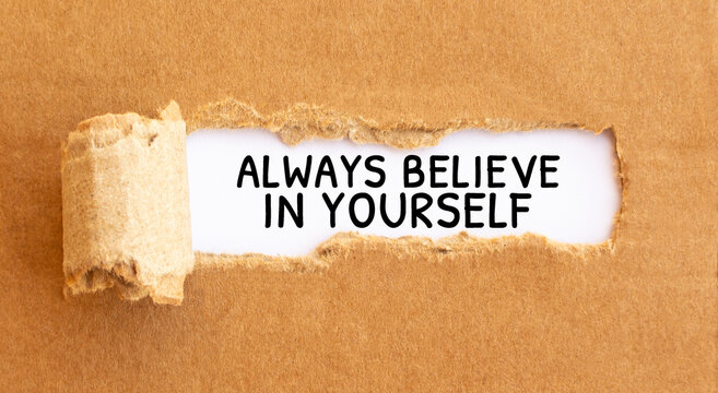 Text Always believe in yourself appearing behind torn brown paperText Culture appearing behind torn brown paper
