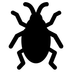 
Icon of insect having six long legs and two antenna depicting cockroach
