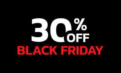 30 percent price off icon or label. Black Friday Sale banner. Discount badge design. Vector illustration.