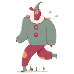 Cute man in winter clothes vector cartoon character illustration isolated on a white background.