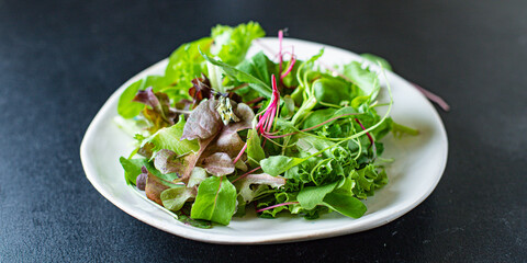 healthy salad lettuce and vegetables vitamin cook snack meal on the table tasty serving size top view copy space for text food background rustic keto or paleo diet