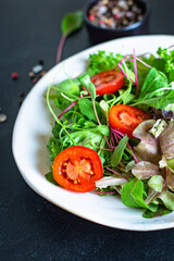 healthy salad lettuce and vegetables vitamin cook snack meal on the table tasty serving size top view copy space for text food background rustic keto or paleo diet