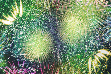 festive beautiful fireworks in the sky. festive background of fireworks
