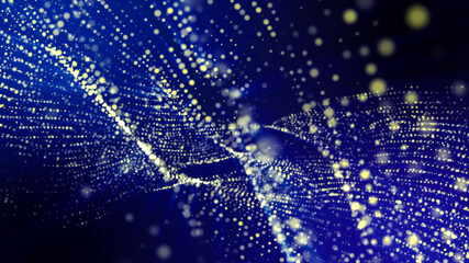 background of blue glowing particles. 3d render illustration