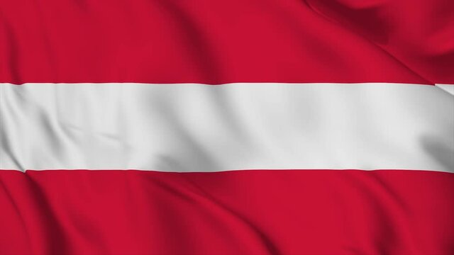 Waving flag. National flag of Austria. Realistic 3D animation abstract illustration