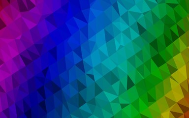 Dark Multicolor, Rainbow vector triangle mosaic texture.