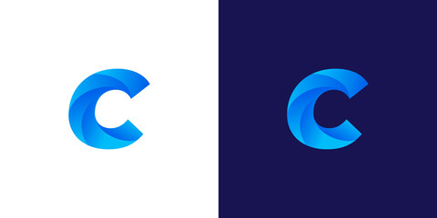 C logo design . modern letter C logo design .