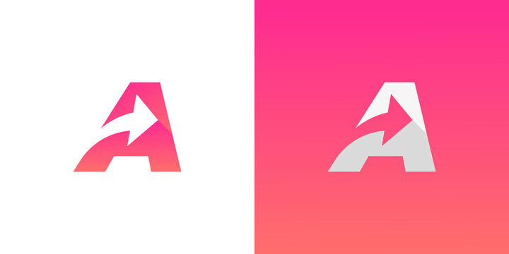Letter A arrow logo design . modern letter A logo vector illustration
