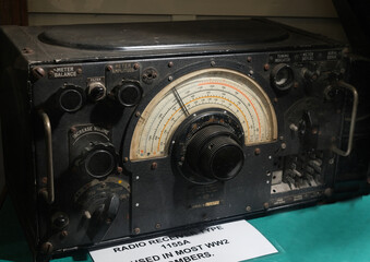 Fototapeta na wymiar Valve radio as used in many British bombers in the second world war.