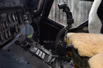 Interior of Westland Lynx helicopter as used by the UK in the Falklands war.