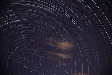 A circle of beautiful stars trails