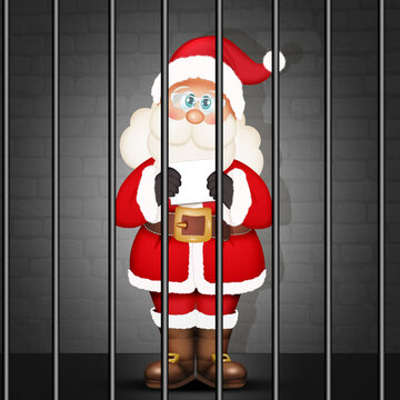 Illustration Of Santa Claus Arrested