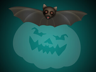 illustration of Halloween bat