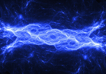 Abstract plasma background, blue lightning