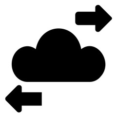 
Cloud computing with arrows showing icon for cloud backup 
