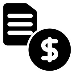 
Dollar symbol with paper sheet is icon for financial document

