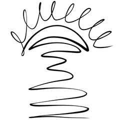 shining sun with sun path, black pattern